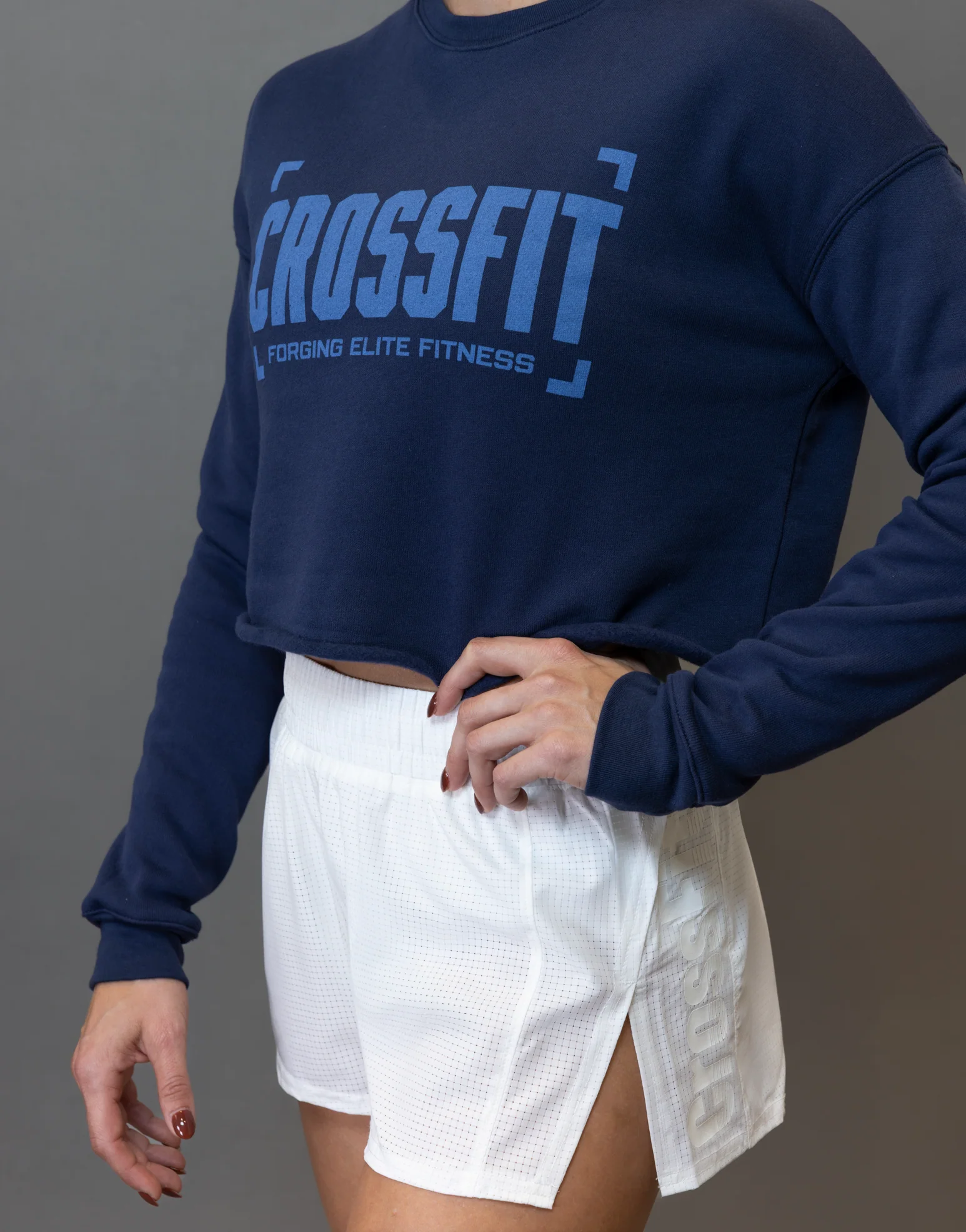 Women's Elite Fitness Bracket Crop Fleece Crew - Image 3
